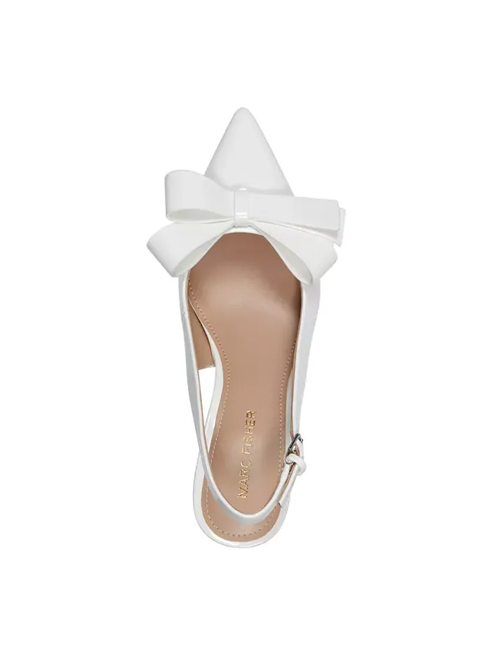 Женские туфли-лодочки Allon Bow Slingback Marc Fisher — изображение 4 из 5, белый