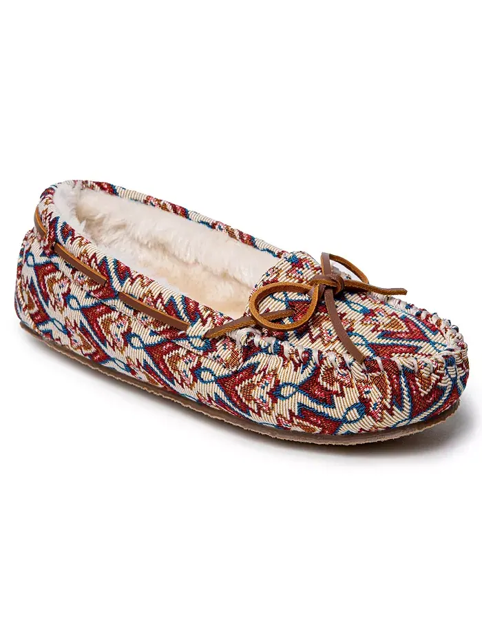 Женские тапочки Cally с узором Minnetonka — изображение 1 из 4, кремовый