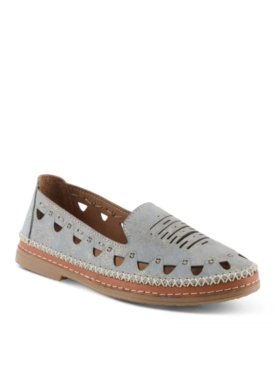Женские туфли-слипоны из кожи Anoura Slip-On with Breathable Laser-Cut Detail Spring Step — изображение 1 из 5, слейт
