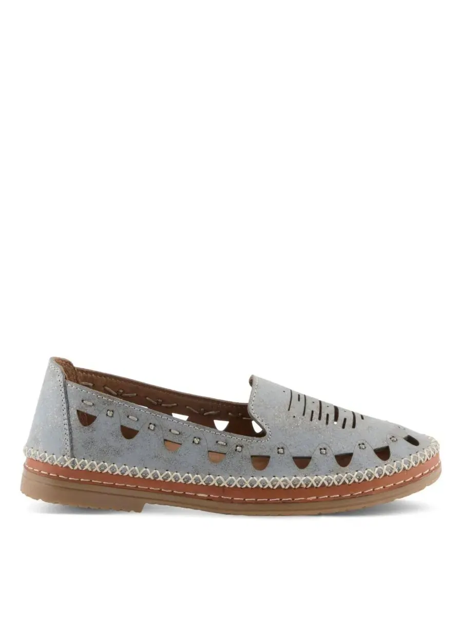 Женские туфли-слипоны из кожи Anoura Slip-On with Breathable Laser-Cut Detail Spring Step — изображение 2 из 5, слейт
