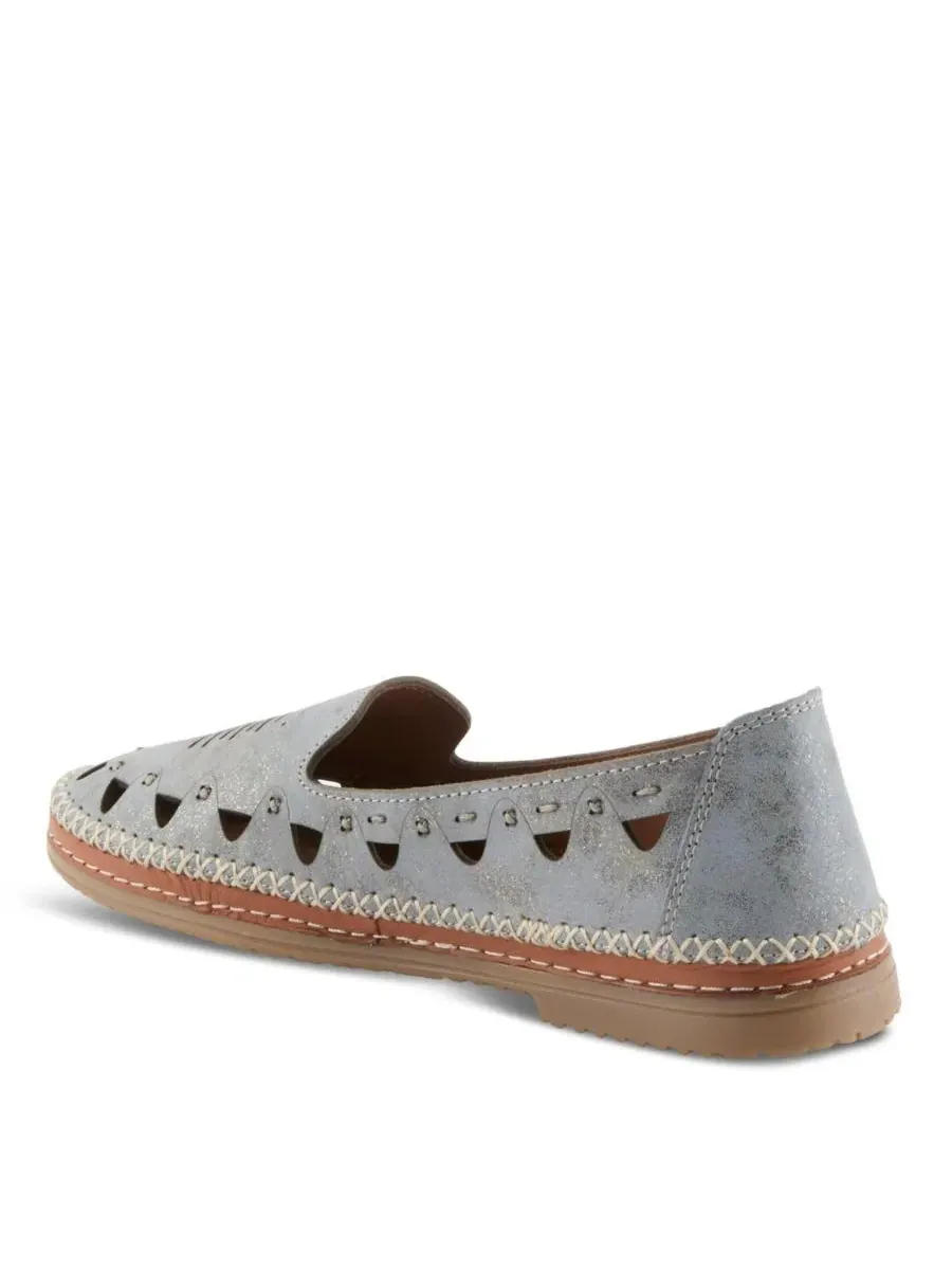 Женские туфли-слипоны из кожи Anoura Slip-On with Breathable Laser-Cut Detail Spring Step — изображение 4 из 5, слейт