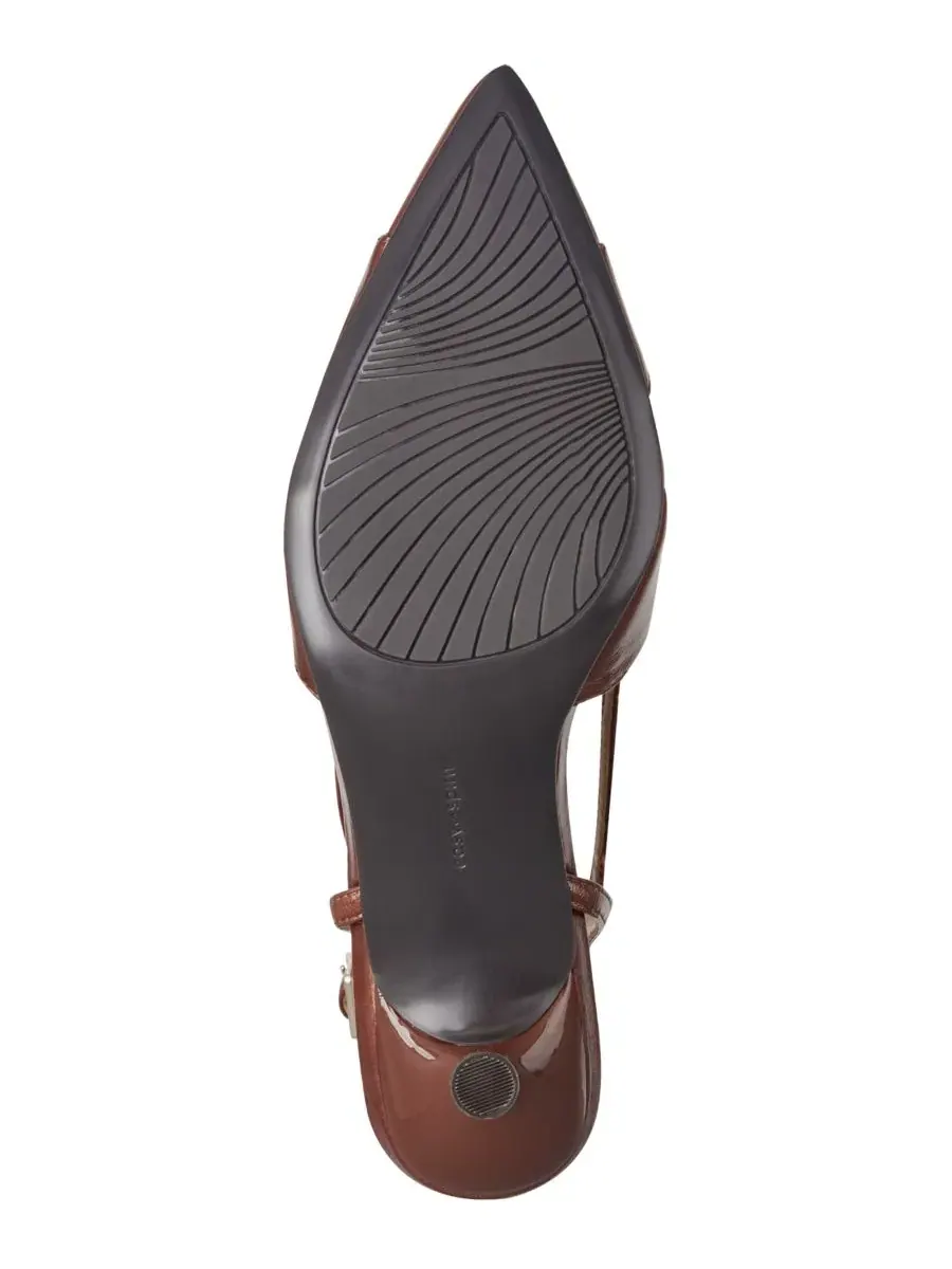 Туфли-лодочки Kaisley eFlex Cutout Leather Slingback Kitten Heel Pumps Easy Spirit — изображение 5 из 5, коричневый