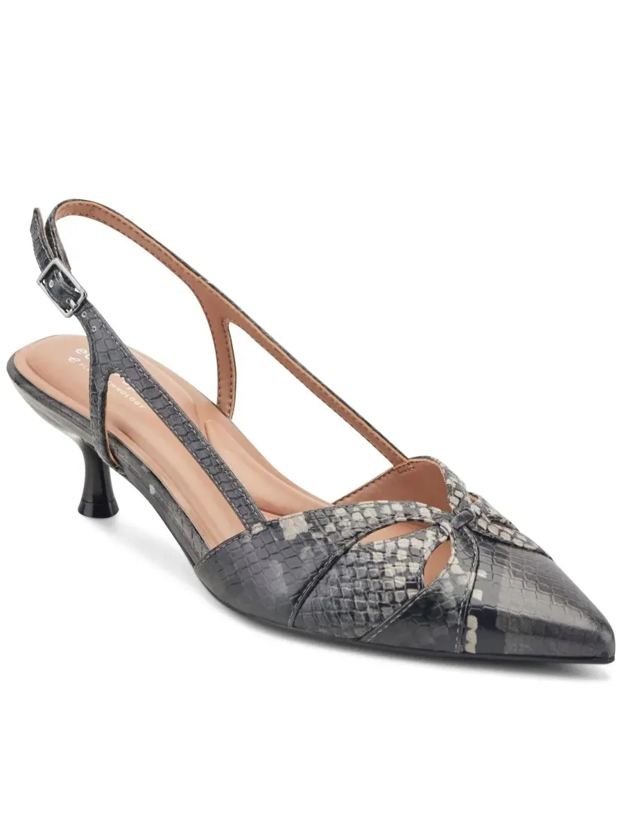Туфли Kaisley eFlex Cutout Leather Slingback Kitten Heel Pumps Easy Spirit — изображение 1 из 5, серый