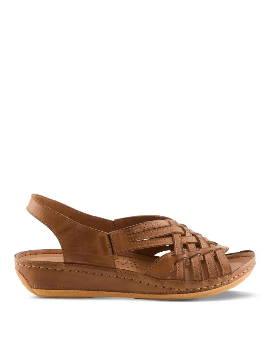 Сандалии-танкетки с открытым носком Choi Spring Step — изображение 5 из 7, верблюжий