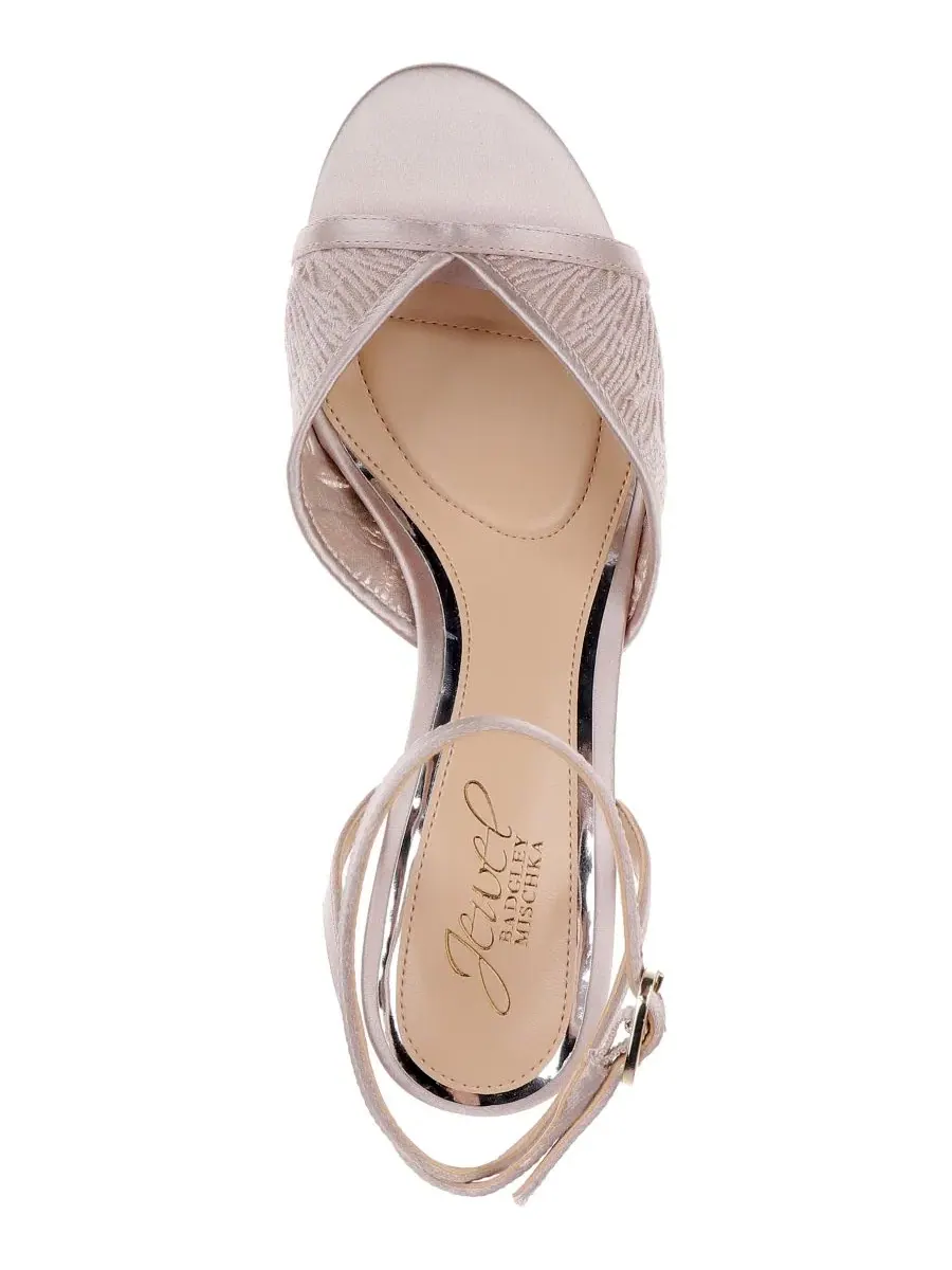Босоножки на каблуке Zaira Jewel Badgley Mischka — изображение 4 из 5, бежевый