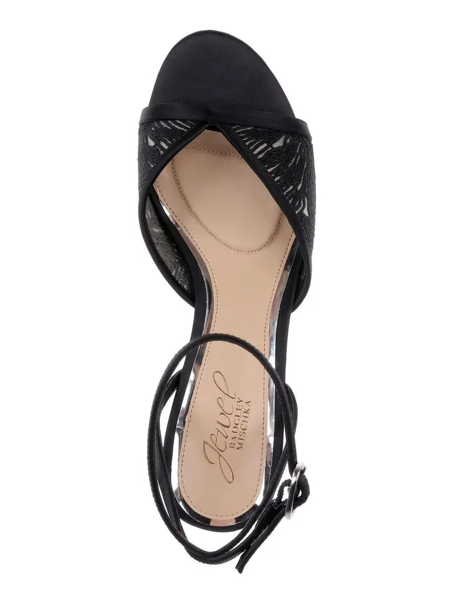 Босоножки на каблуке с пряжкой Zaira Jewel Badgley Mischka — изображение 4 из 4, черный