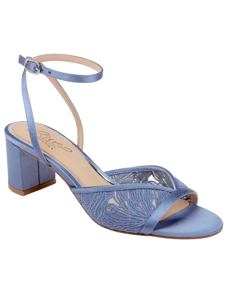 Босоножки на каблуке с пряжкой Zaira Jewel Badgley Mischka — изображение 1 из 5, синий