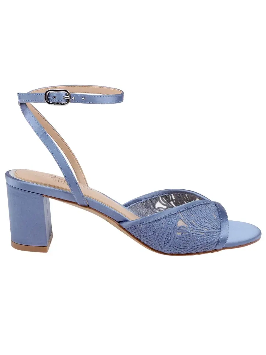 Босоножки на каблуке с пряжкой Zaira Jewel Badgley Mischka — изображение 2 из 5, синий