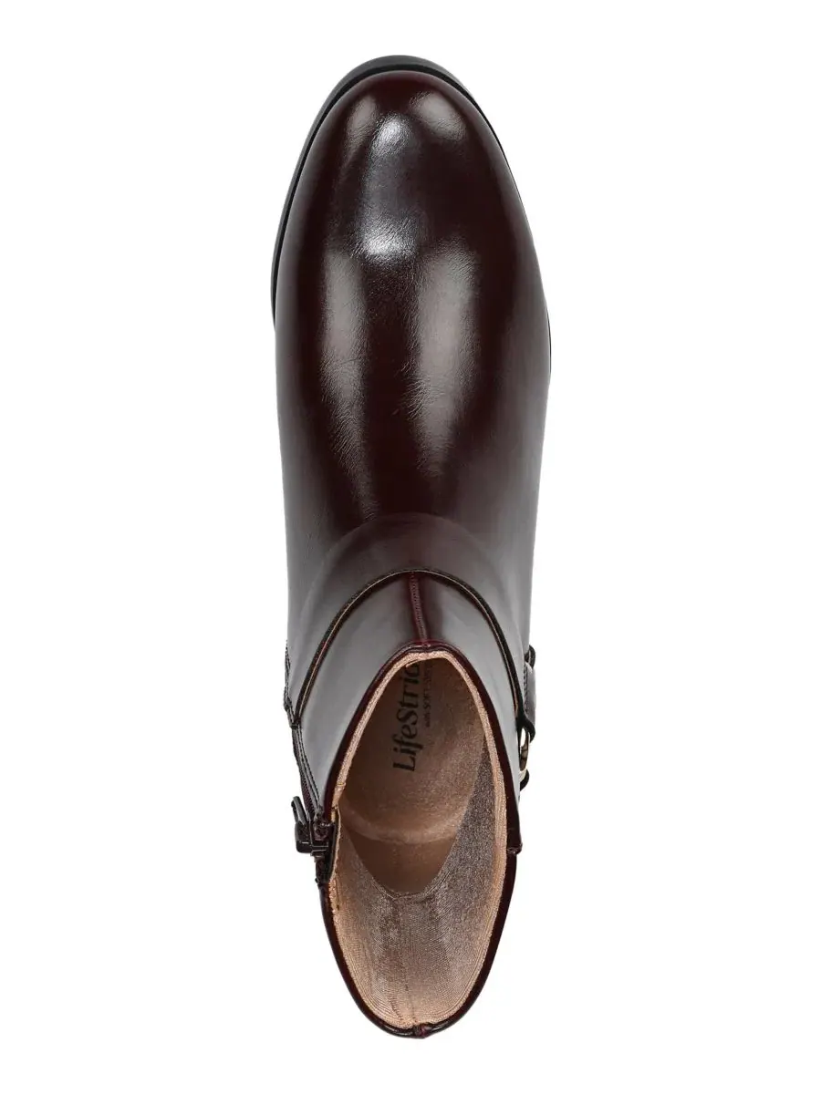 Женские ботинки Simona Zip на каблуке LifeStride, Chocolate Plum Faux Patent Leather — изображение 4 из 5