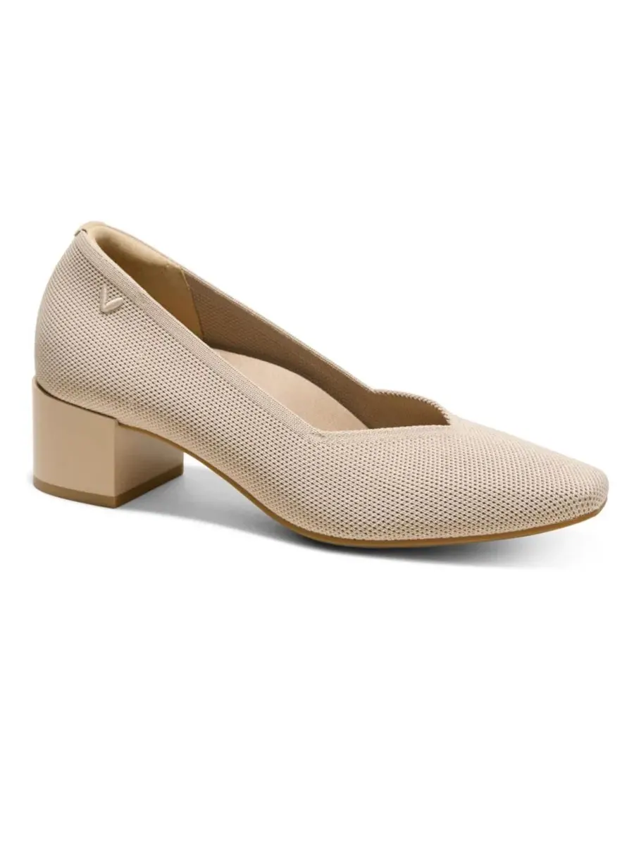 Женские туфли на каблуке Megan Square-Toe Stress Free Chunky Heels VIVAIA — изображение 1 из 4, миндальный