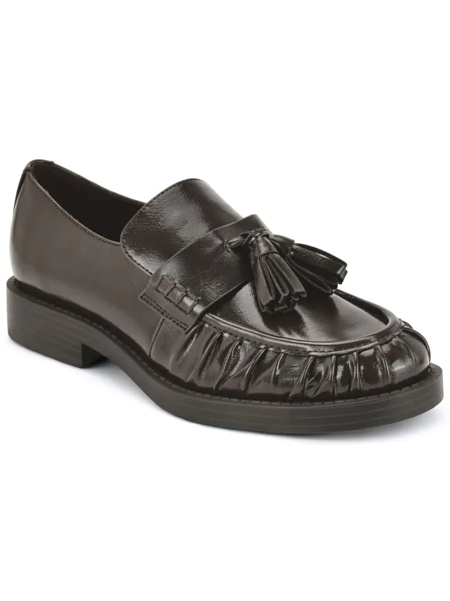 Лоферы с бахромой Gersen Tassels Pleated Nine West — изображение 1 из 5, темный коричневый