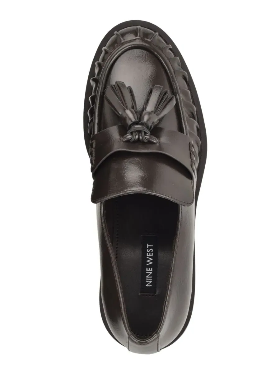 Лоферы с бахромой Gersen Tassels Pleated Nine West — изображение 4 из 5, темный коричневый