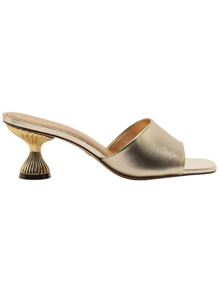 Босоножки на низком каблуке Savi Low Stiletto Arezzo — изображение 2 из 5, платиновый