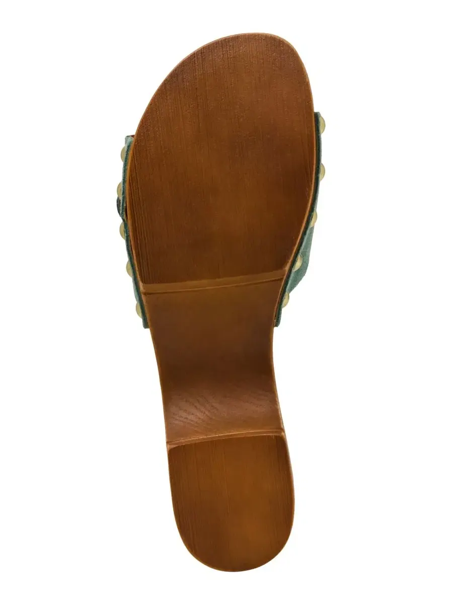 Женские деревянные сандалии-шлепанцы Fredi Steve Madden, Sage Suede — изображение 5 из 6
