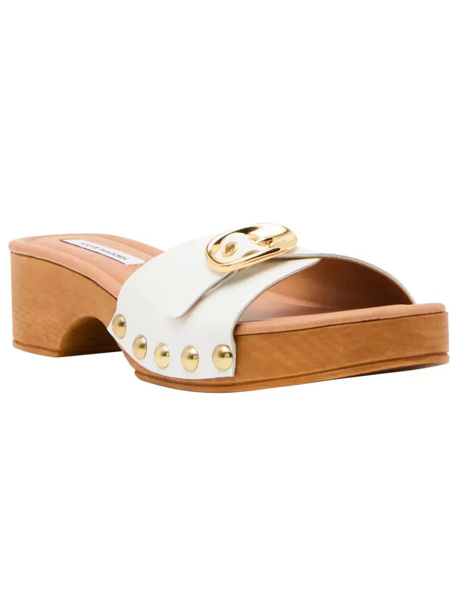 Женские деревянные сандалии-шлепанцы Fredi Steve Madden — изображение 1 из 6, белый
