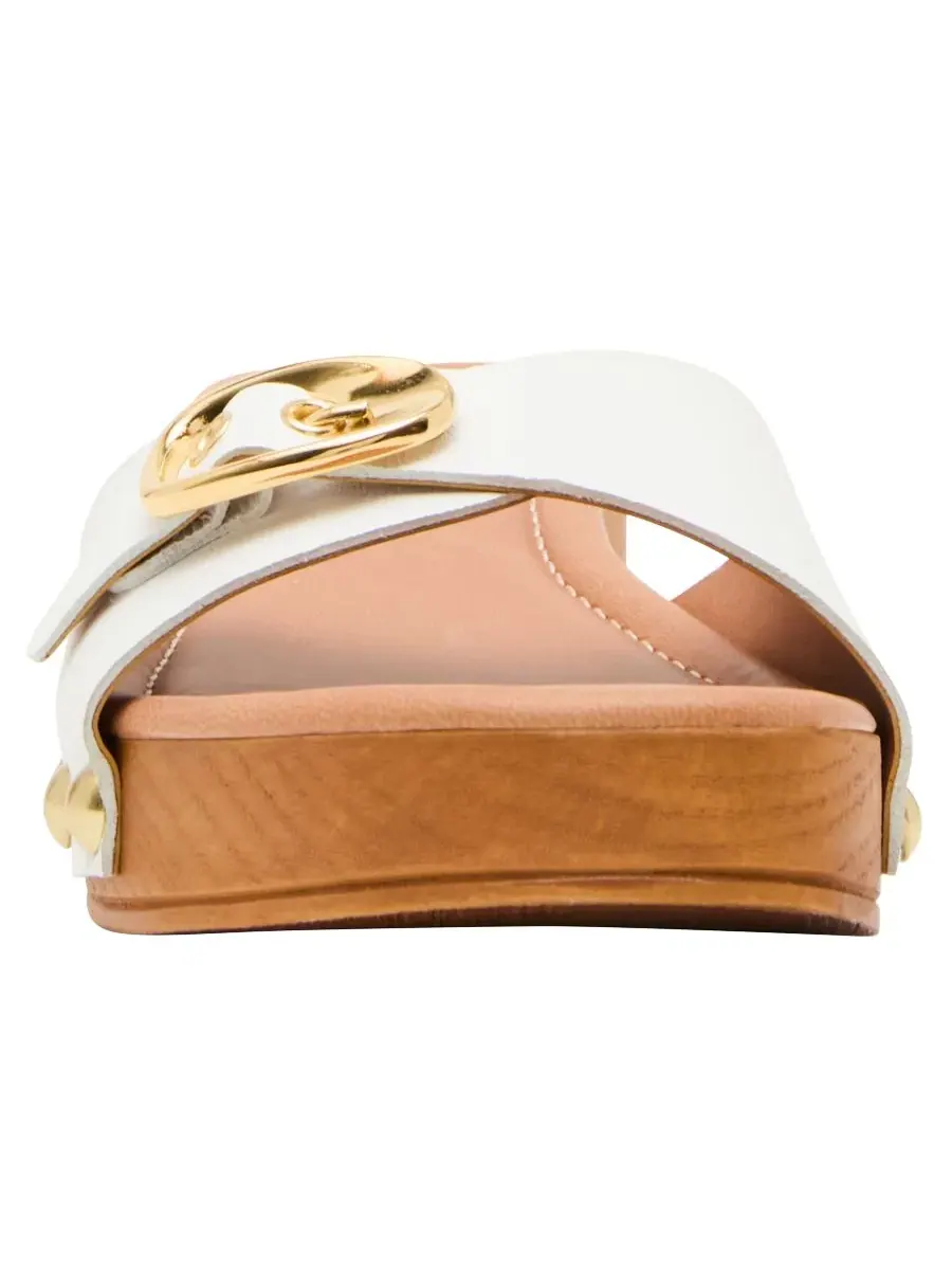 Женские деревянные сандалии-шлепанцы Fredi Steve Madden — изображение 6 из 6, белый