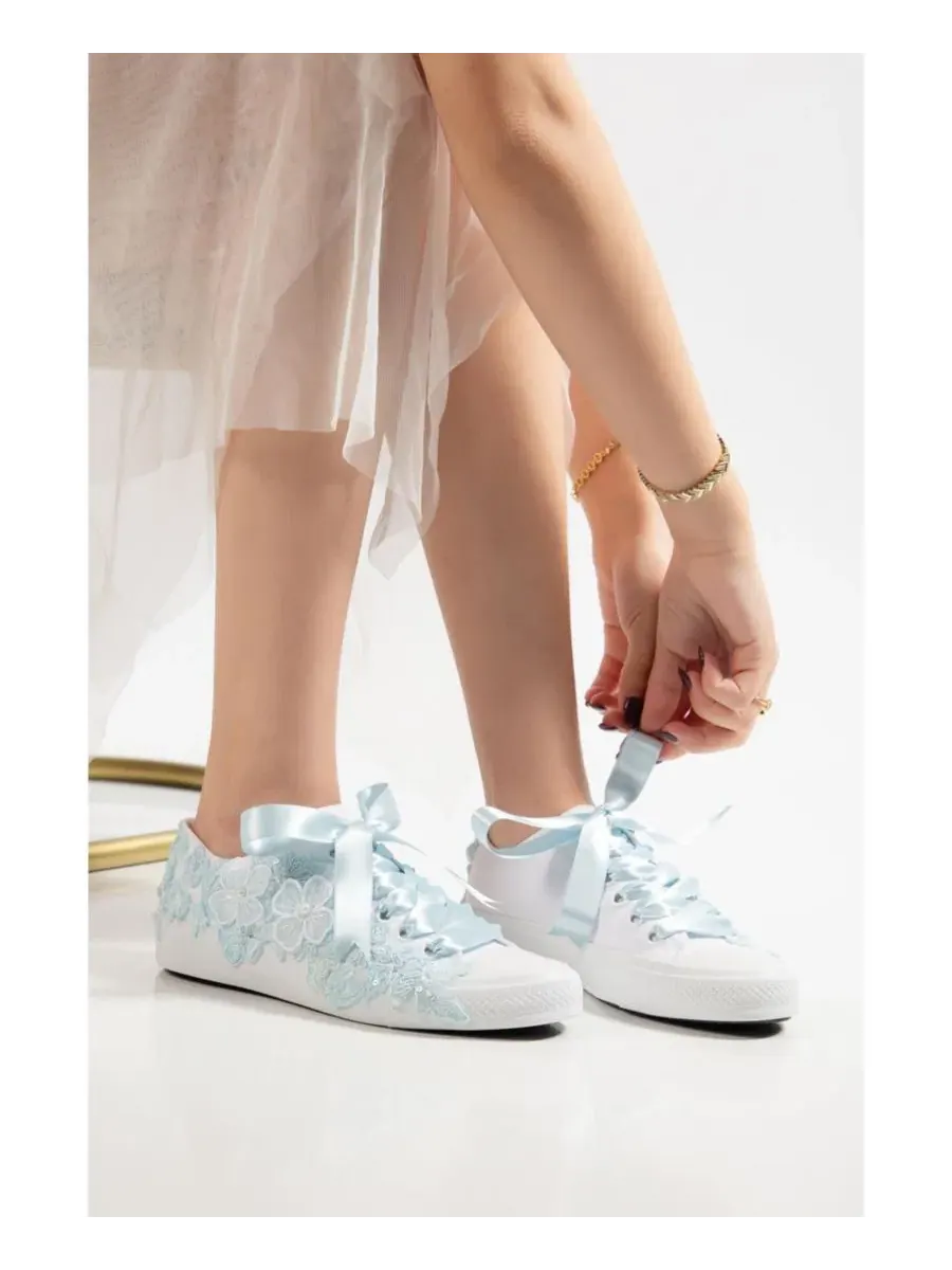 Женские кружевные свадебные кроссовки Serenelle Forever & Always Shoes — изображение 3 из 4, синий