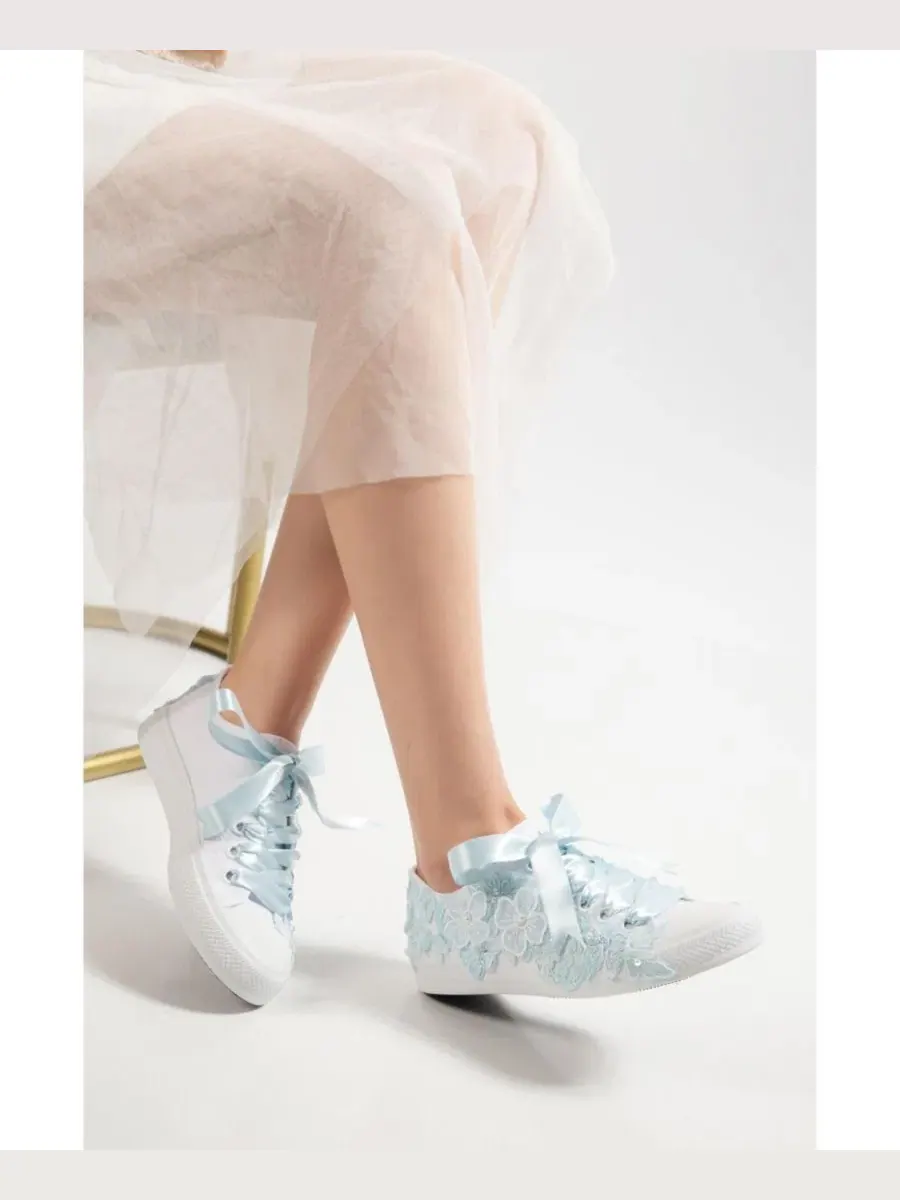 Женские кружевные свадебные кроссовки Serenelle Forever & Always Shoes — изображение 4 из 4, синий
