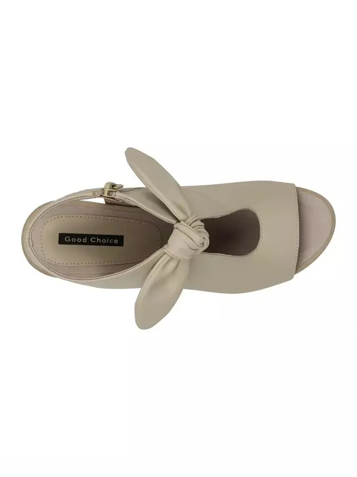 Женские модельные сандалии Kimora с узлом на блочном каблуке GC Shoes — изображение 4 из 5, нудовый
