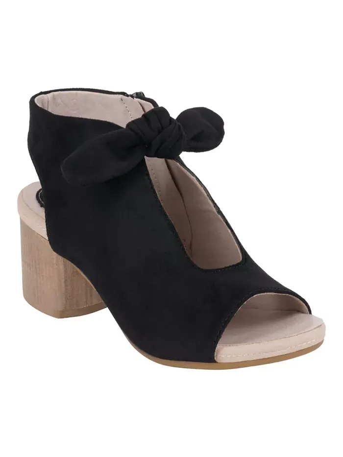 Женские босоножки Kimora на устойчивом каблуке с узлом GC Shoes — изображение 1 из 5, черный