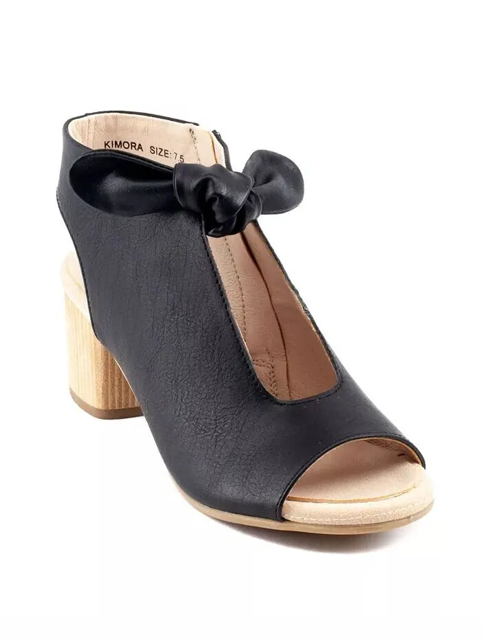 Женские босоножки Kimora Knot Detail Block Heels GC Shoes — изображение 1 из 4, черный