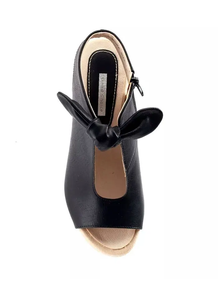 Женские босоножки Kimora Knot Detail Block Heels GC Shoes — изображение 4 из 4, черный