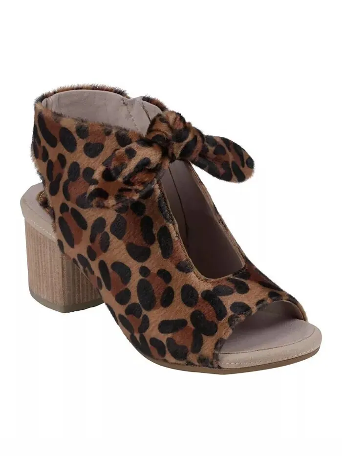 Женские модельные сандалии Kimora с узлом на блочном каблуке GC Shoes — изображение 1 из 5, леопардовый