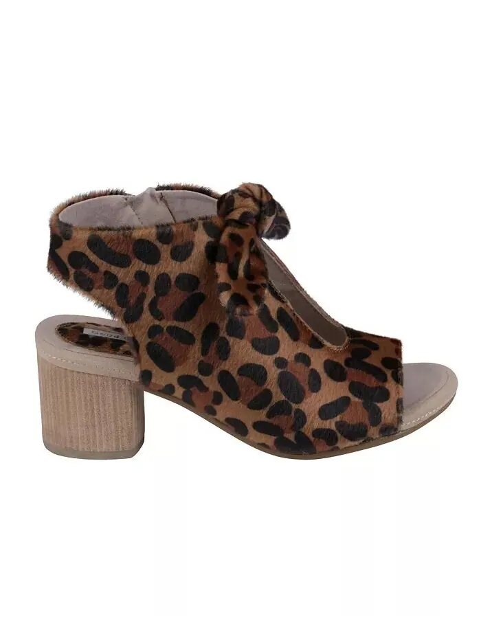 Женские модельные сандалии Kimora с узлом на блочном каблуке GC Shoes — изображение 2 из 5, леопардовый