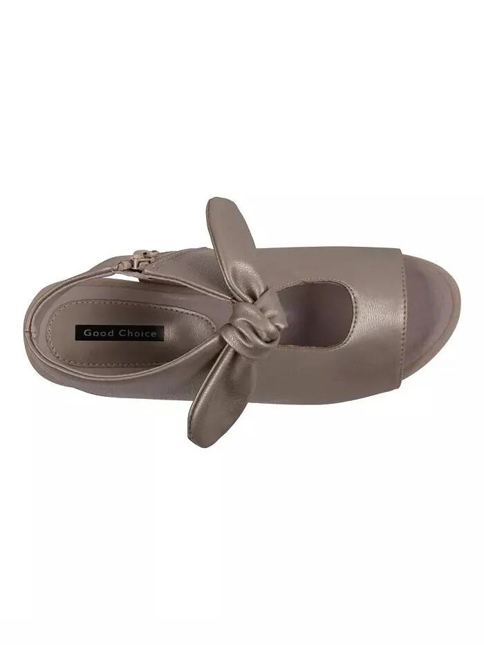 Женские модельные сандалии Kimora с узлом на блочном каблуке GC Shoes — изображение 4 из 5, золото