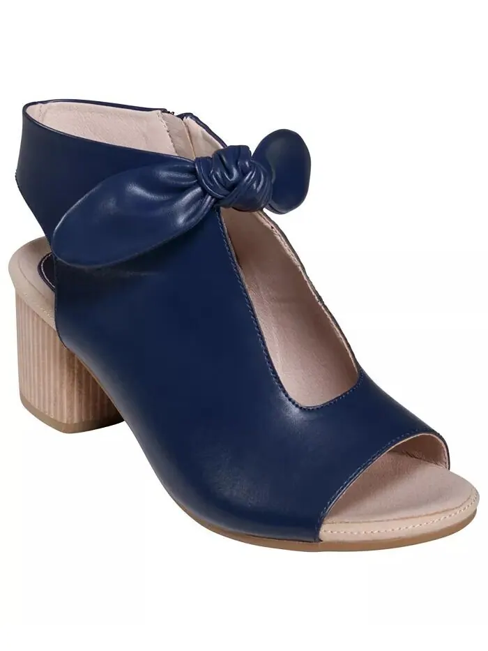 Женские босоножки Kimora Knot Detail Block Heels GC Shoes — изображение 1 из 5, темно-синий