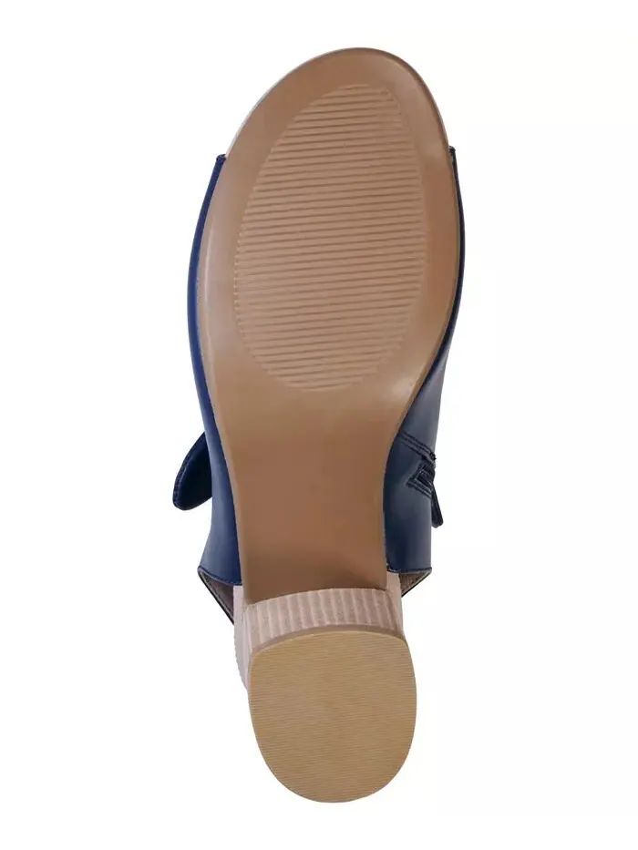 Женские босоножки Kimora Knot Detail Block Heels GC Shoes — изображение 5 из 5, темно-синий