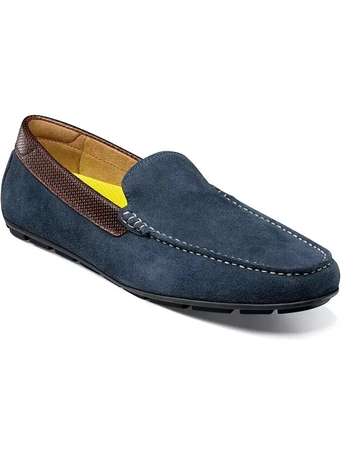 Мужские мокасины Motor Moc Toe Venetian Driver Loafer Florsheim — изображение 1 из 8, темно-синий/коричневый