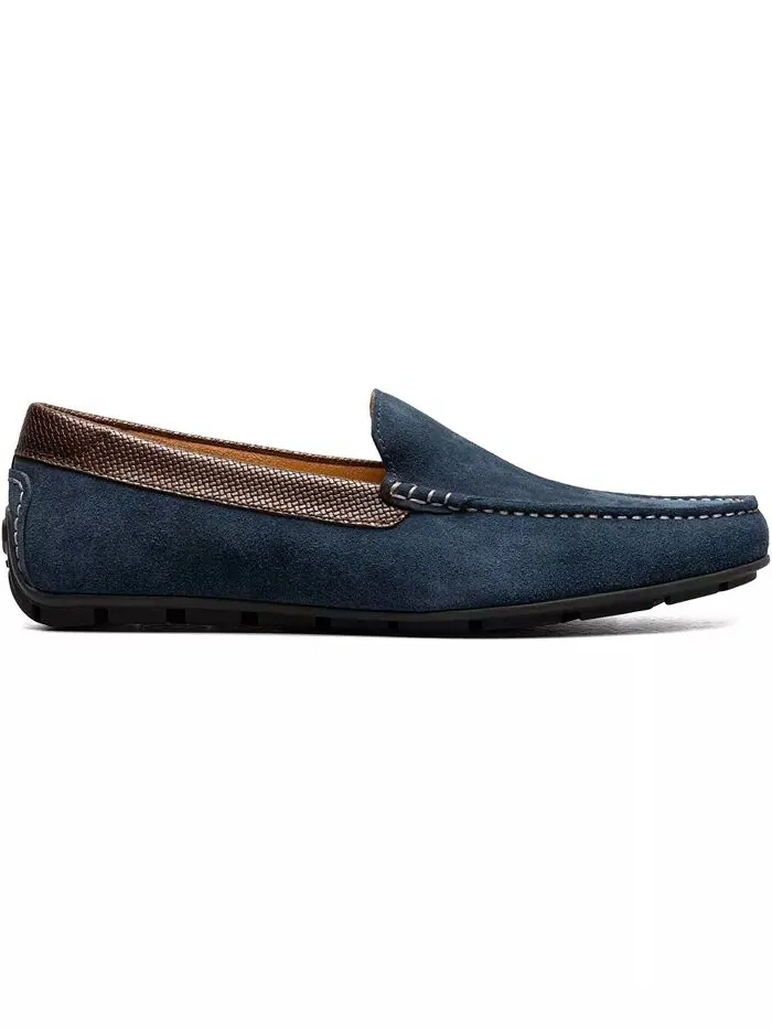 Мужские мокасины Motor Moc Toe Venetian Driver Loafer Florsheim — изображение 3 из 8, темно-синий/коричневый