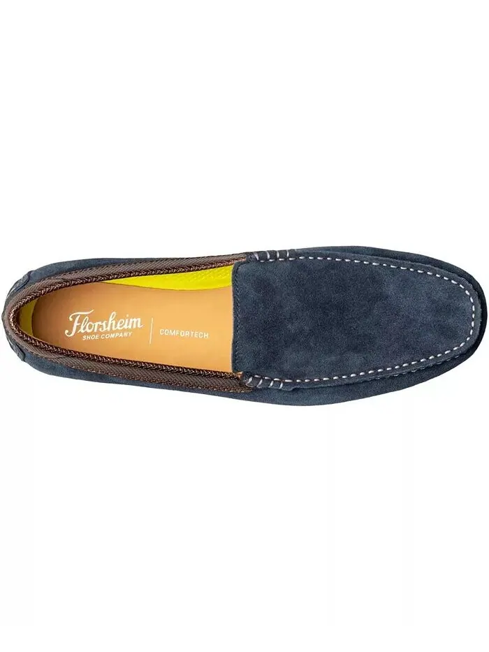Мужские мокасины Motor Moc Toe Venetian Driver Loafer Florsheim — изображение 6 из 8, темно-синий/коричневый