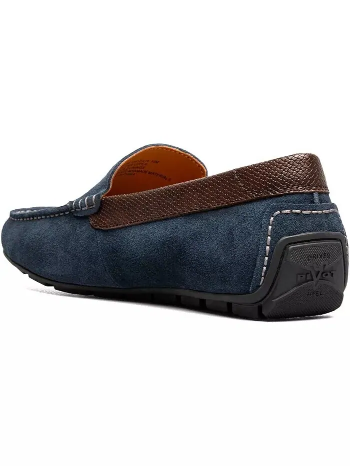 Мужские мокасины Motor Moc Toe Venetian Driver Loafer Florsheim — изображение 8 из 8, темно-синий/коричневый