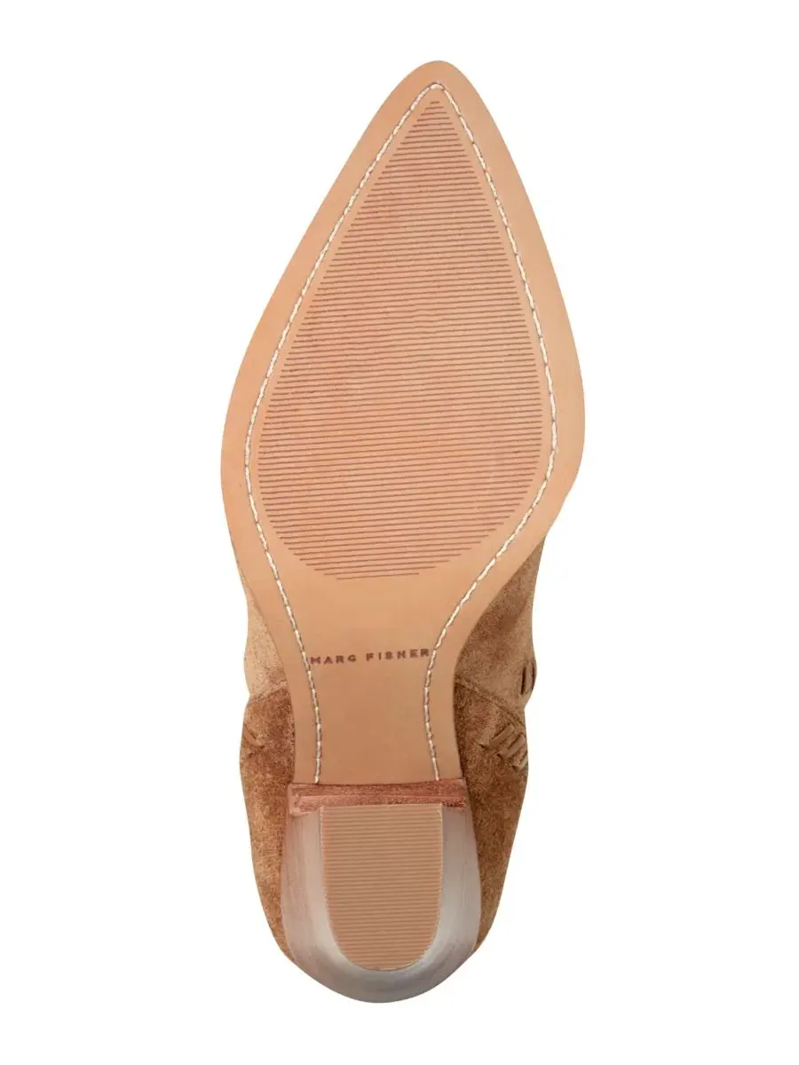 Ботильоны на каблуке Alvira Whipstitch Block Heel Marc Fisher LTD — изображение 5 из 5, натуральный