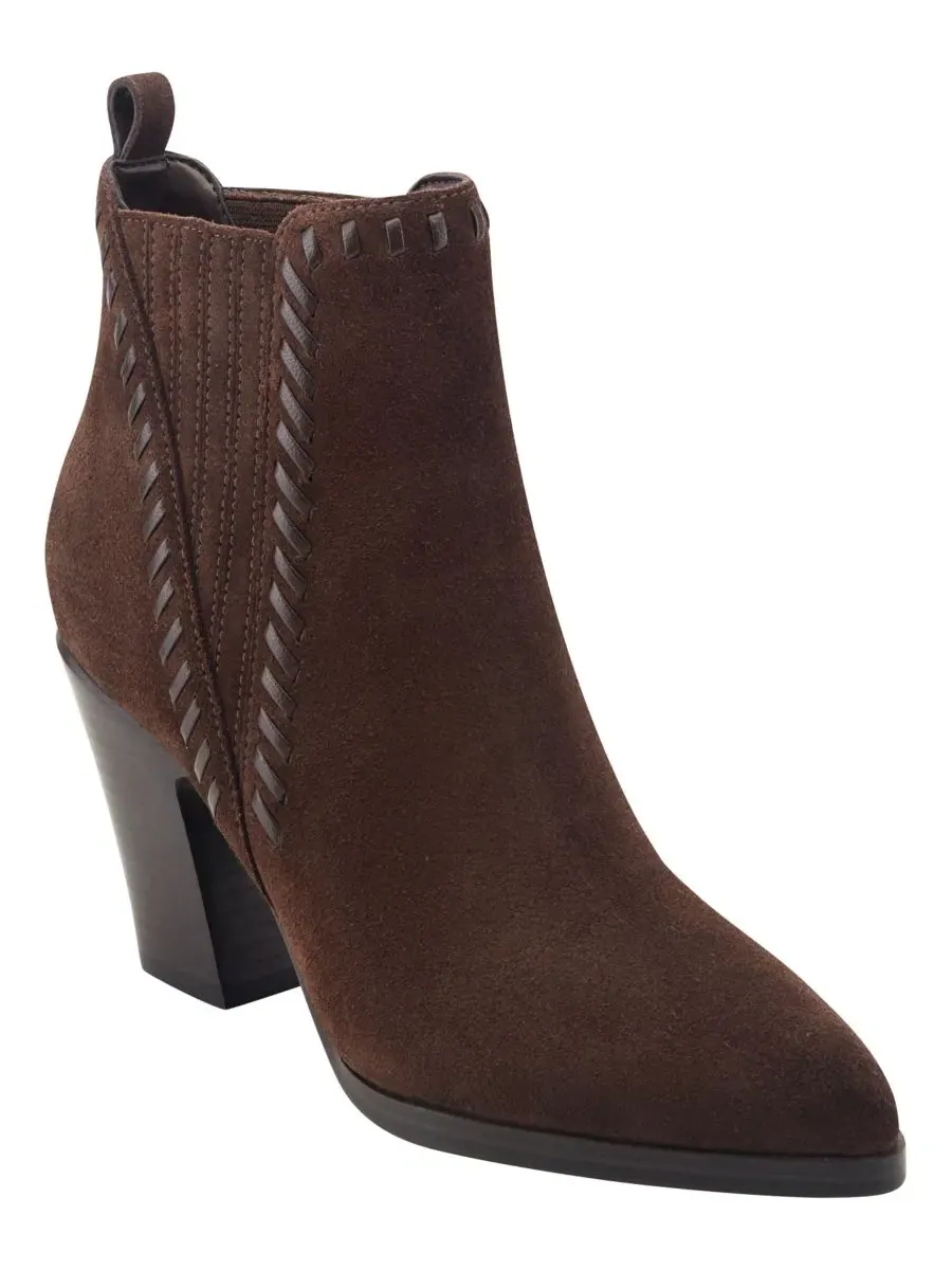Ботильоны на каблуке Alvira Whipstitch Block Heel Marc Fisher LTD — изображение 1 из 5, темный коричневый