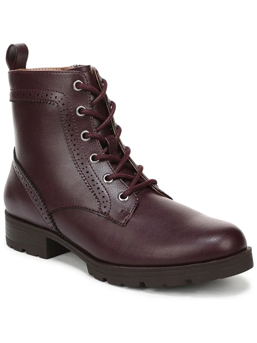 Ботинки женские с блок-каблуком Lena Zip Lace-Up LifeStride, Chocolate Plum Faux Leather