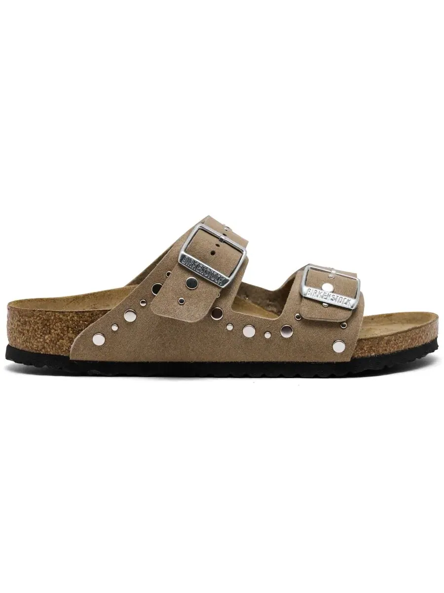 Сандалии-барефутки из замши с заклепками Arizona Rivets Birkenstock — изображение 2 из 6, серый