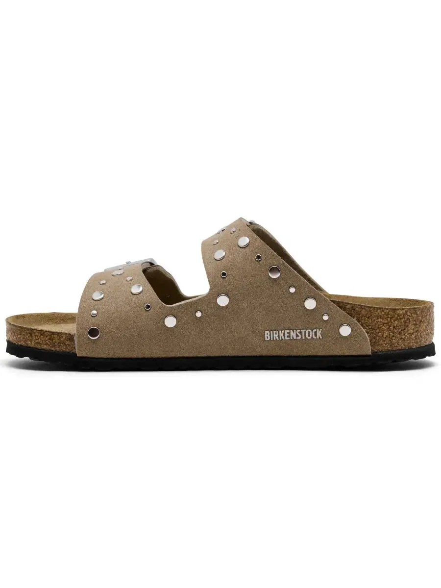 Сандалии-барефутки из замши с заклепками Arizona Rivets Birkenstock — изображение 3 из 6, серый