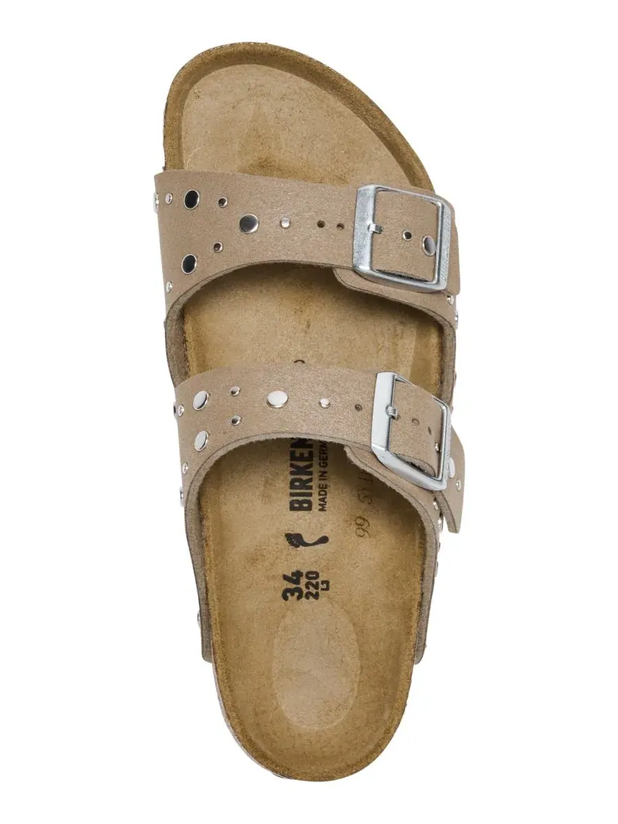 Сандалии-барефутки из замши с заклепками Arizona Rivets Birkenstock — изображение 5 из 6, серый