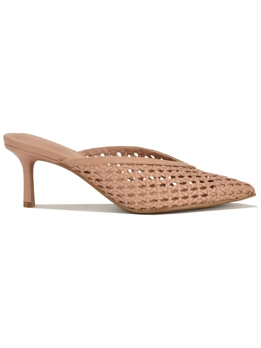 Женские туфли-мюли Amelli Woven Kitten Heel Dress Mules Nine West — изображение 2 из 5, натуральный