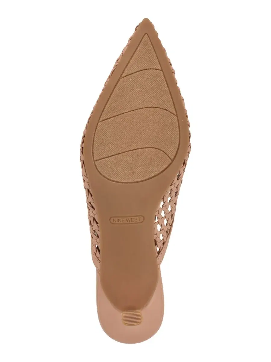 Женские туфли-мюли Amelli Woven Kitten Heel Dress Mules Nine West — изображение 5 из 5, натуральный
