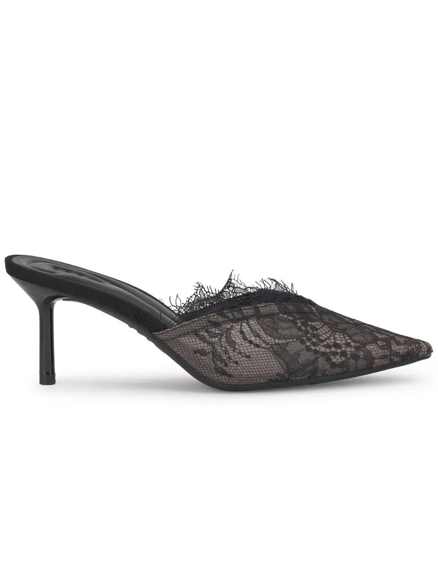 Туфли-мюли Belena Lace на высоком каблуке I.N.C. International Concepts — изображение 2 из 5, черный