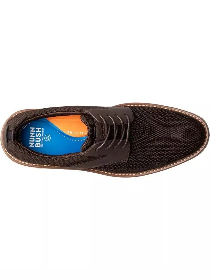 Мужские оксфорды Griff Knit Plain Toe Nunn Bush — изображение 4 из 7, коричневый
