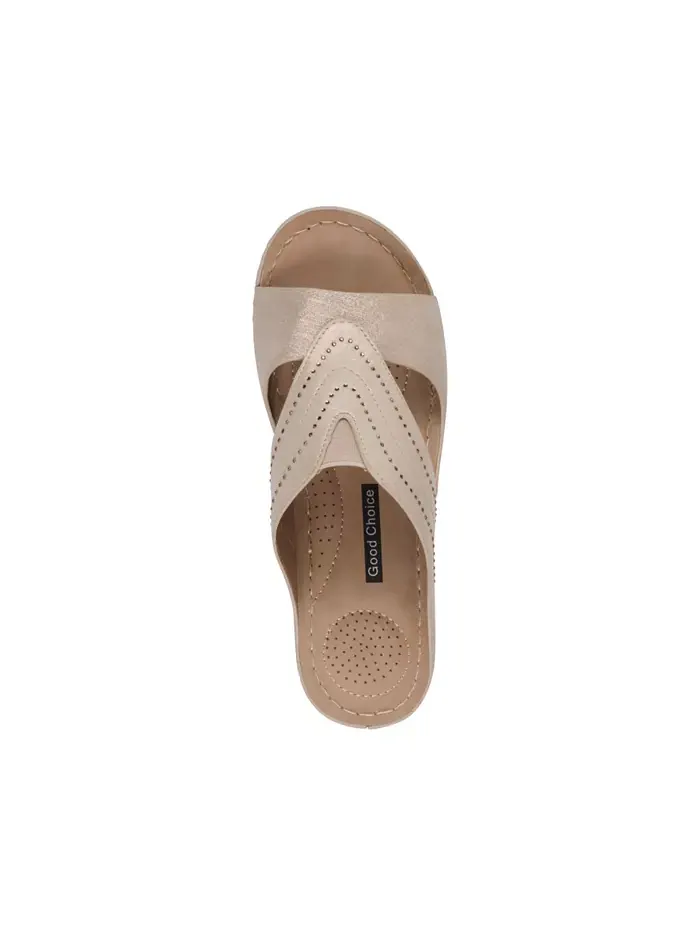 Женские босоножки Johanna на платформе с декоративными элементами GC Shoes — изображение 4 из 5, золото