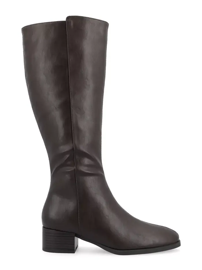 Женские ботинки Devri Block Heel до колена Journee Collection — изображение 2 из 5, коричневый