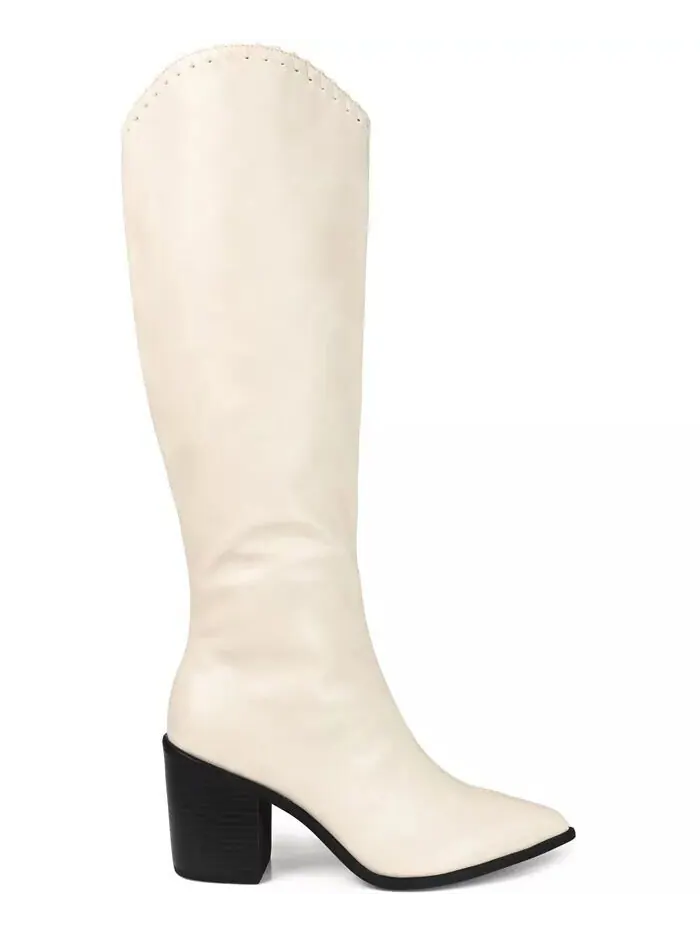 Женские ковбойские сапоги Daria Wide Calf до колена Journee Collection — изображение 2 из 9, кость