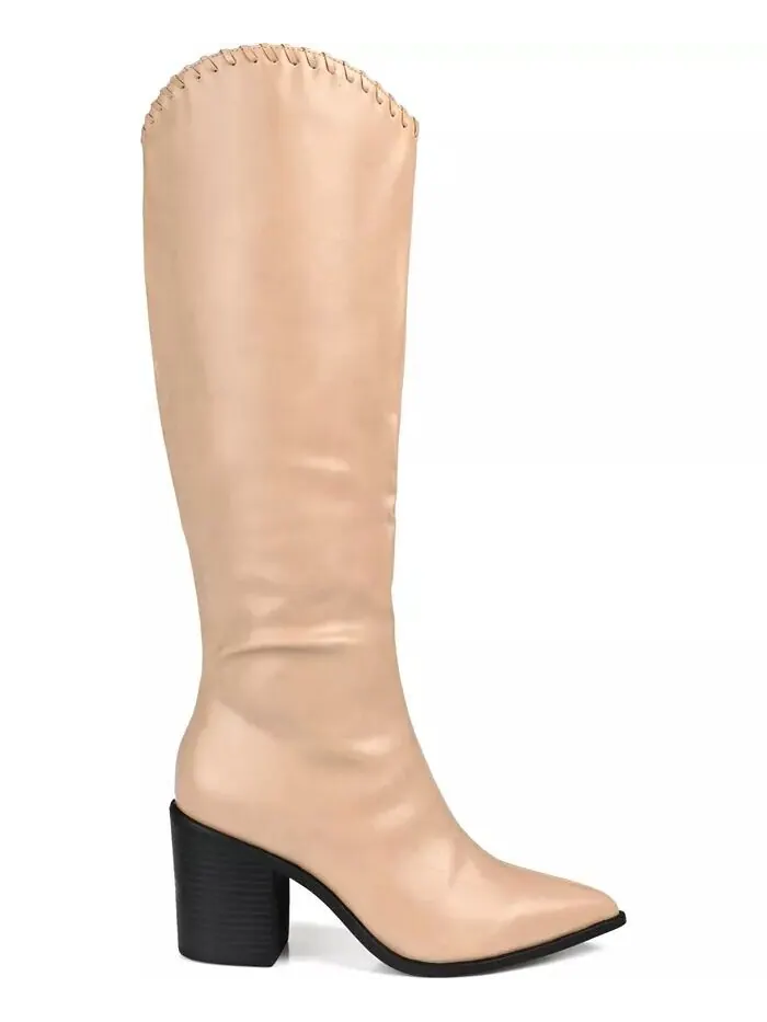 Женские ковбойские сапоги Daria Wide Calf до колена Journee Collection — изображение 6 из 9, кость