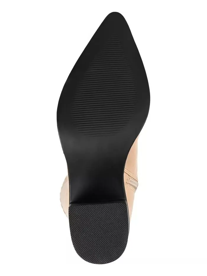Женские ковбойские сапоги Daria Wide Calf до колена Journee Collection — изображение 9 из 9, кость